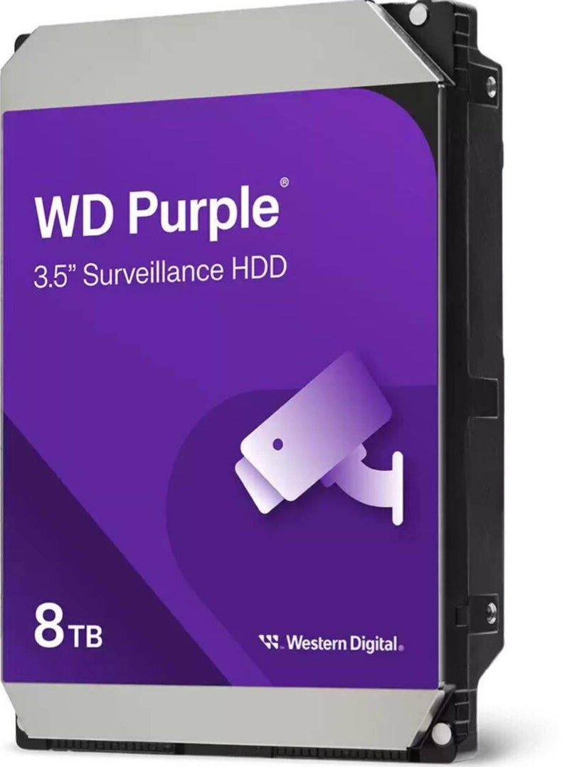 Surveillance Hard Drive, 8TB Storage, SATA Interface, Up to 215MB/s Transfer Rate, Support for Multiple Cameras and Streams, All Frame Technology | WD85PURZ